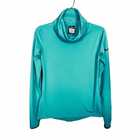 Nike Tops - Nike Pro DriFit Teal Mock Neck Pullover Shirt Size Medium